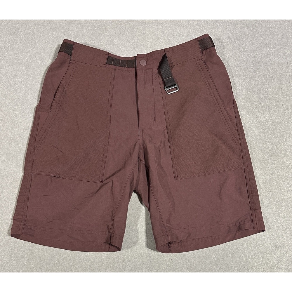 REI Co-op Men’s Hiking Shorts Size 32 Burgundy Nylon Cordura Built-In Belt